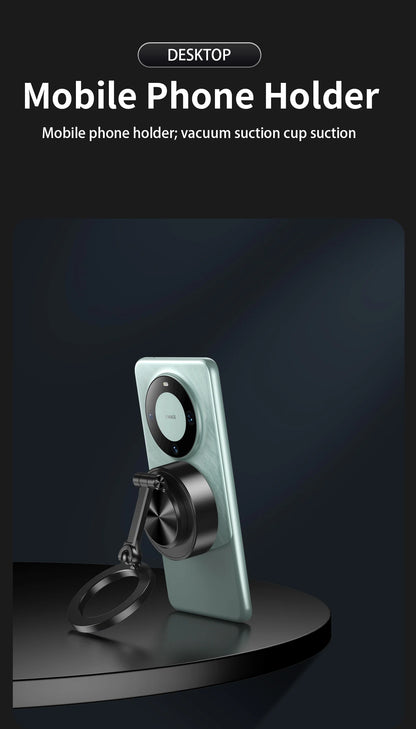 Double Sided Car Phone Holder Magnetic Vacuum with Wireless Charger 360 degree