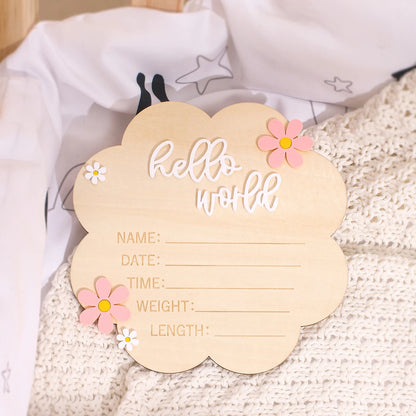 Hello World Newborn Birth Announcement Sign