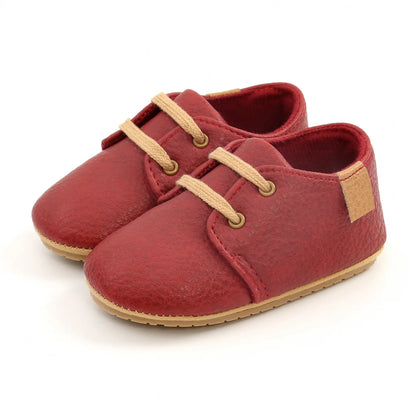 Meckior Baby Shoes Retro Leather Boy Girl Shoes Multicolor Toddler Rubber Sole Anti-slip First Walkers Infant Newborn shoes