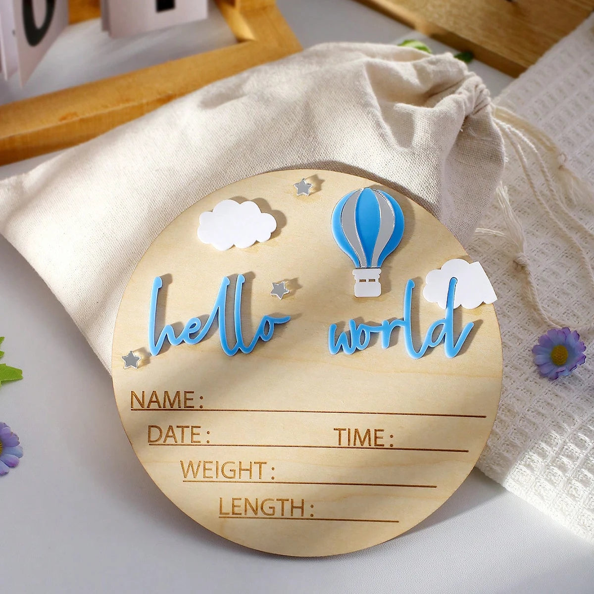 Hello World Newborn Birth Announcement Sign