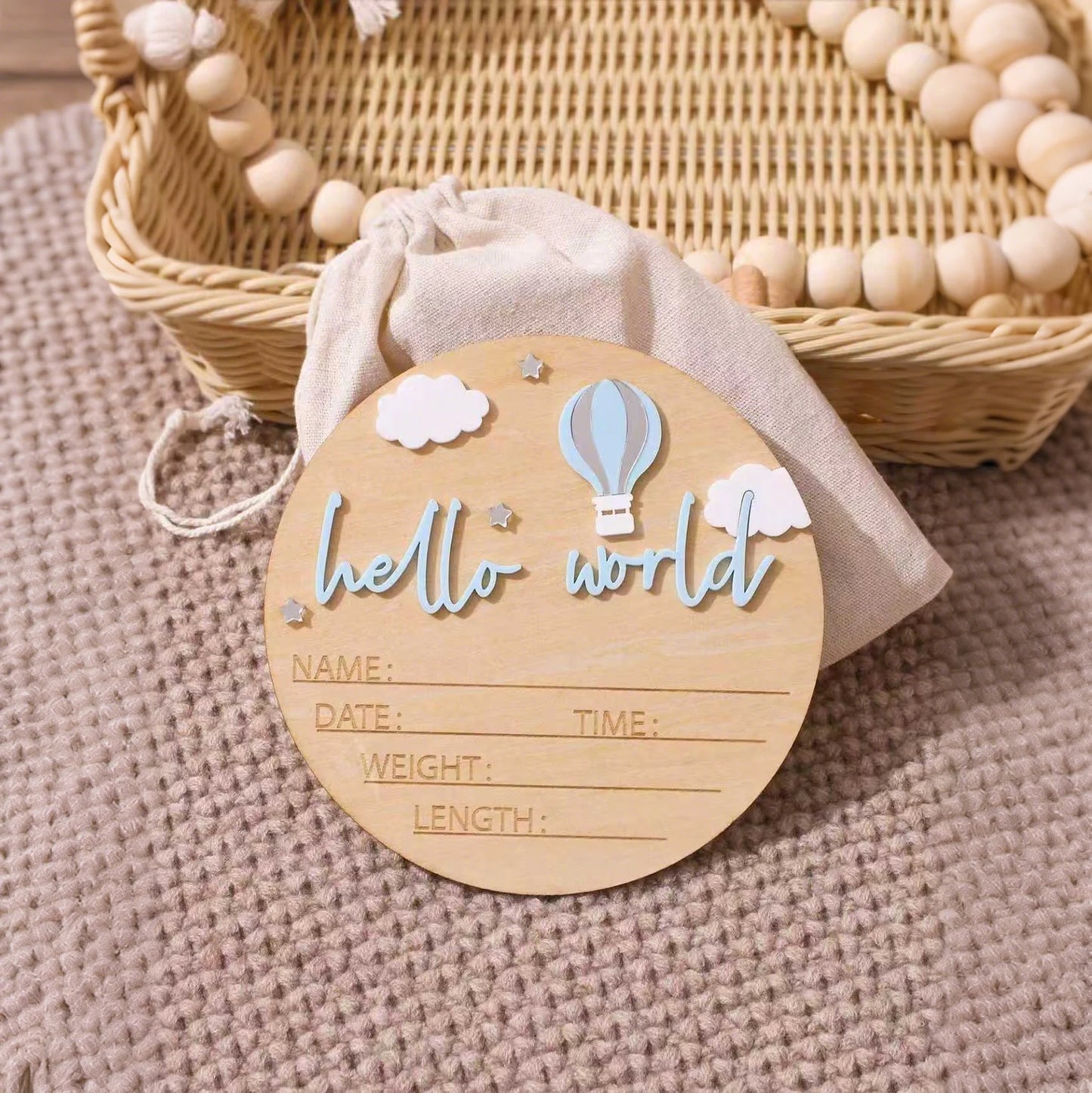 Hello World Newborn Birth Announcement Sign