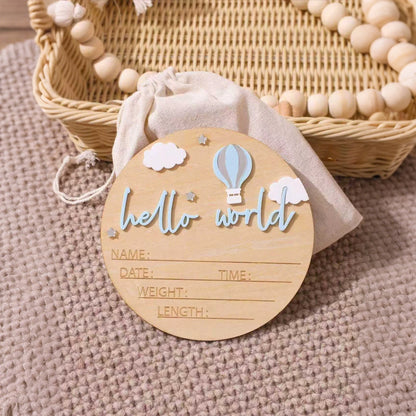 Hello World Newborn Birth Announcement Sign