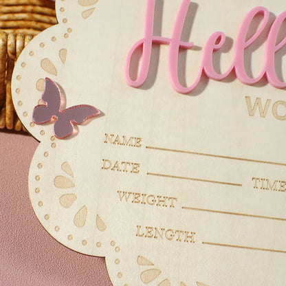 Hello World Newborn Birth Announcement Sign