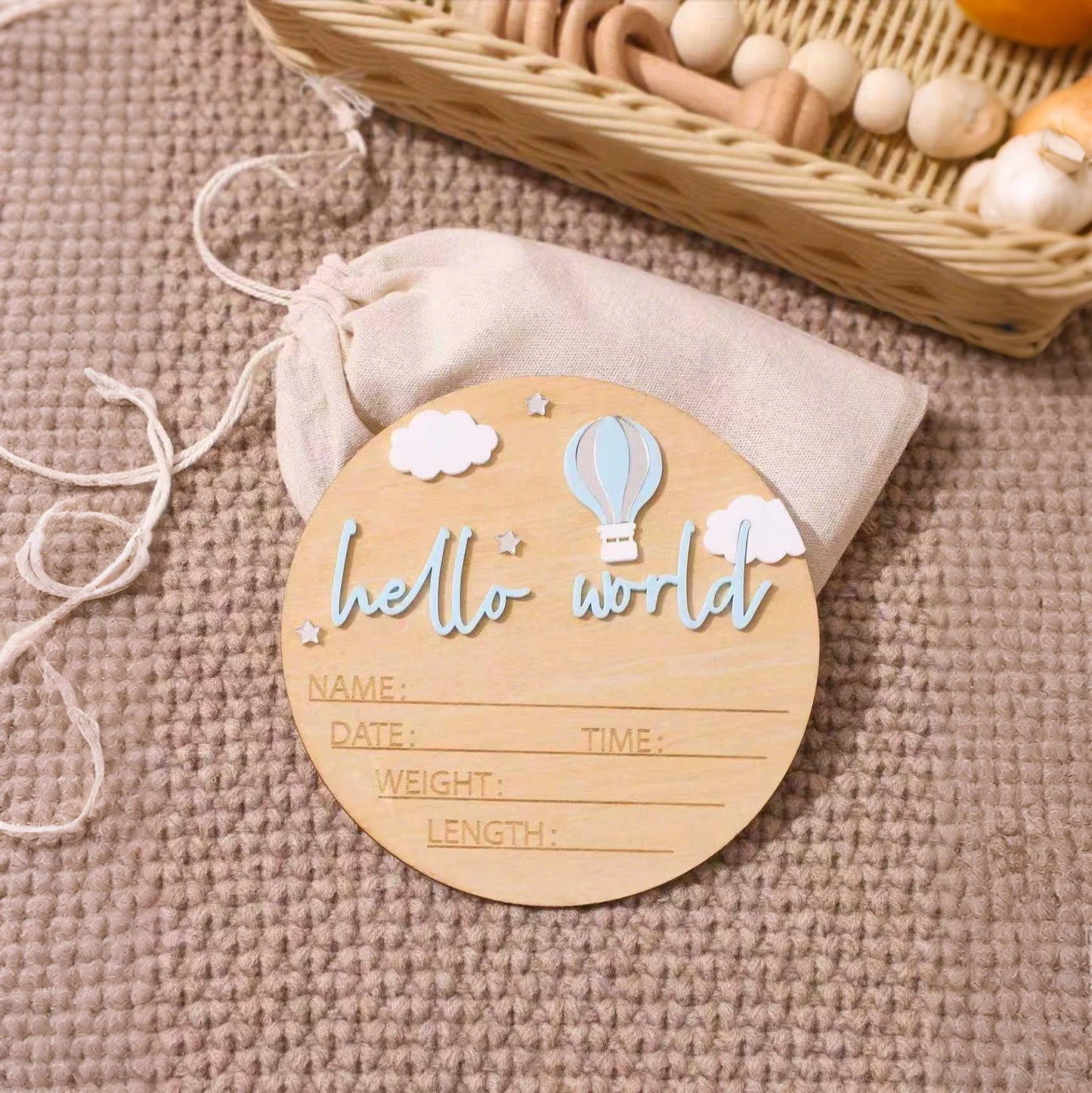 Hello World Newborn Birth Announcement Sign