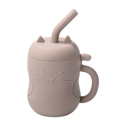 Silicone Straw Water Bottle-5