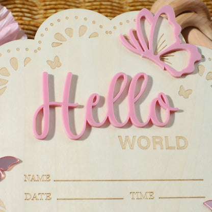 Hello World Newborn Birth Announcement Sign