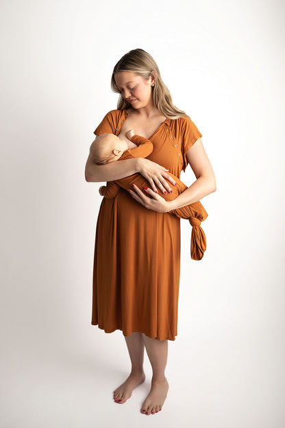 Saddle Tan Mommy Labor and Delivery Nursing Hospital Gown