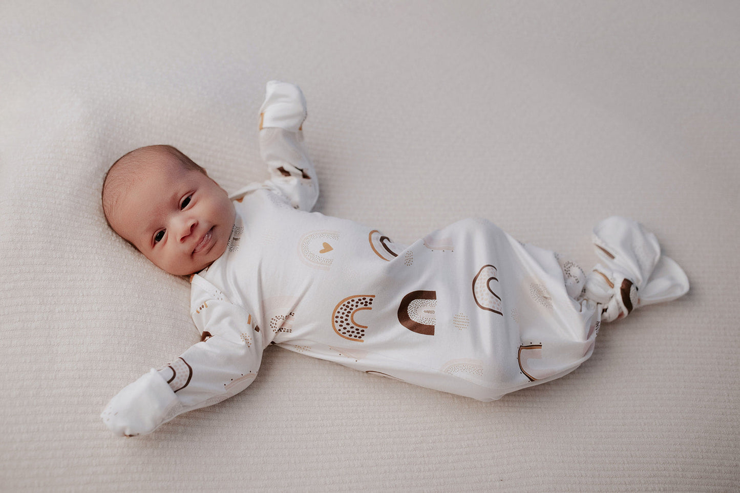 Rainbow Newborn Knotted Baby Gown