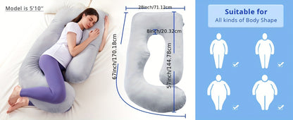Pregnancy Pillows for Sleeping, U Shaped Body Pillow Side Sleeper Pregnancy Must Haves