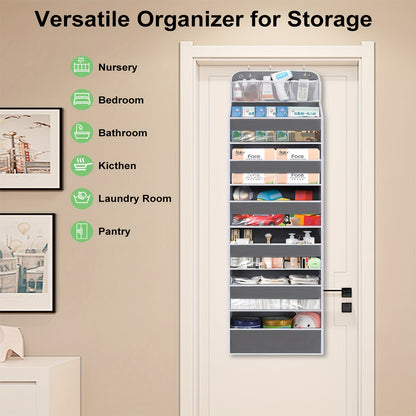 Over Door Hanging Organizer with 6 Large Capacity Pockets for Essentials Nursery Bedroom Bathroom