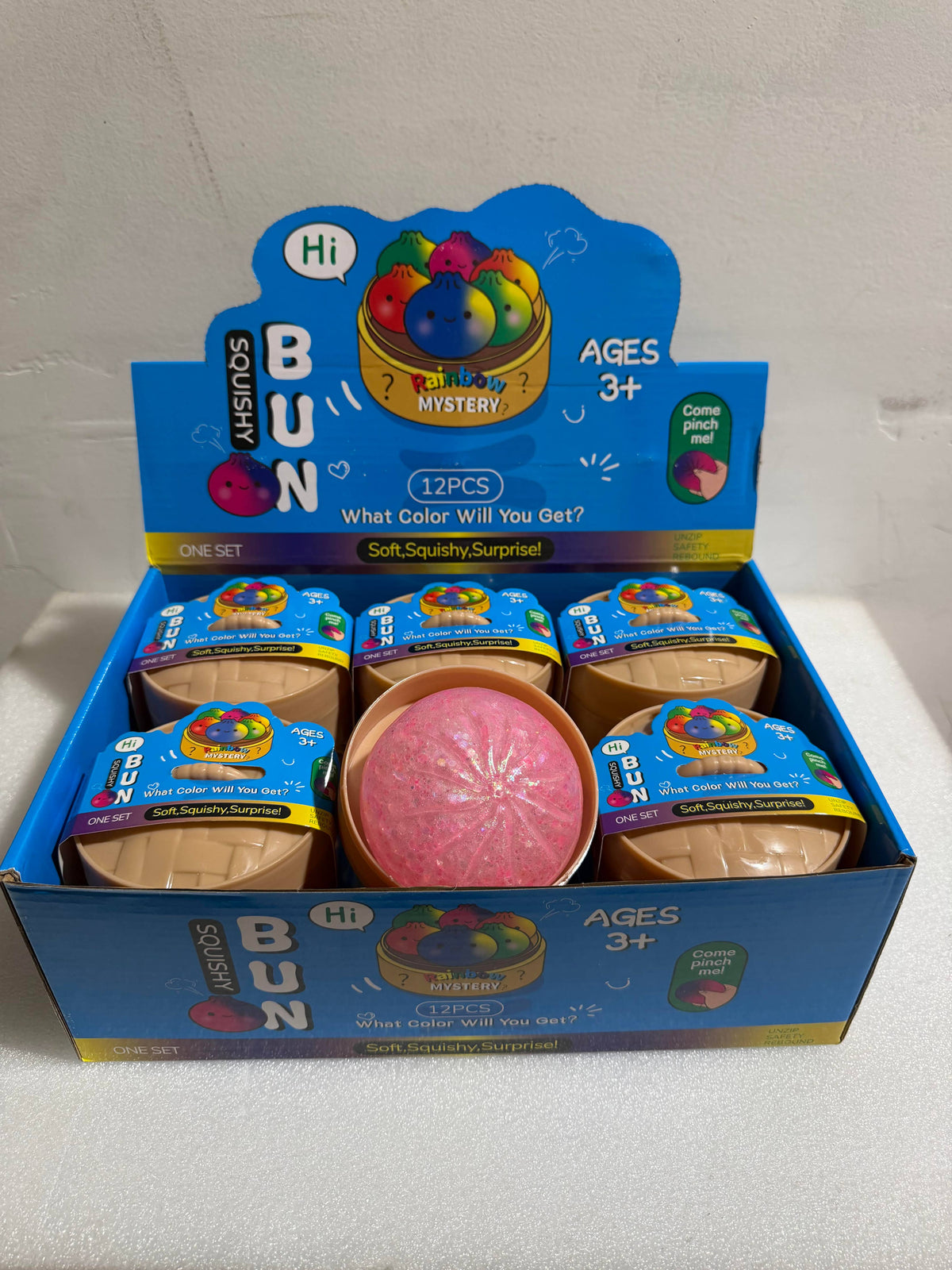 Orbee Filled Glitter Mystery Dumplings squishy toy with glitter finish and cute faces