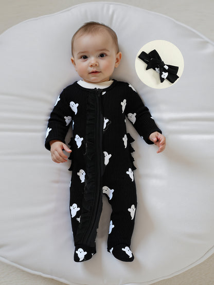 Baby Girls Halloween Romper and Headband