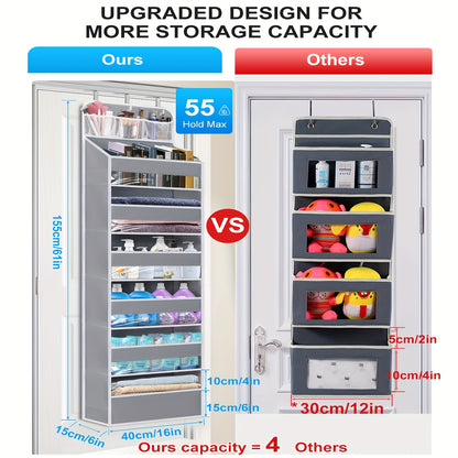 Over Door Hanging Organizer with 6 Large Capacity Pockets for Essentials Nursery Bedroom Bathroom