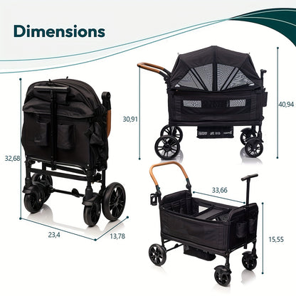 Wagon Stroller for 2 Kids & Cargo