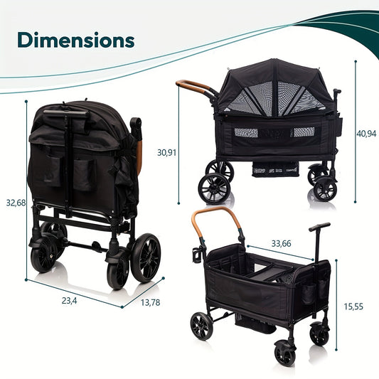 Wagon Stroller for 2 Kids & Cargo