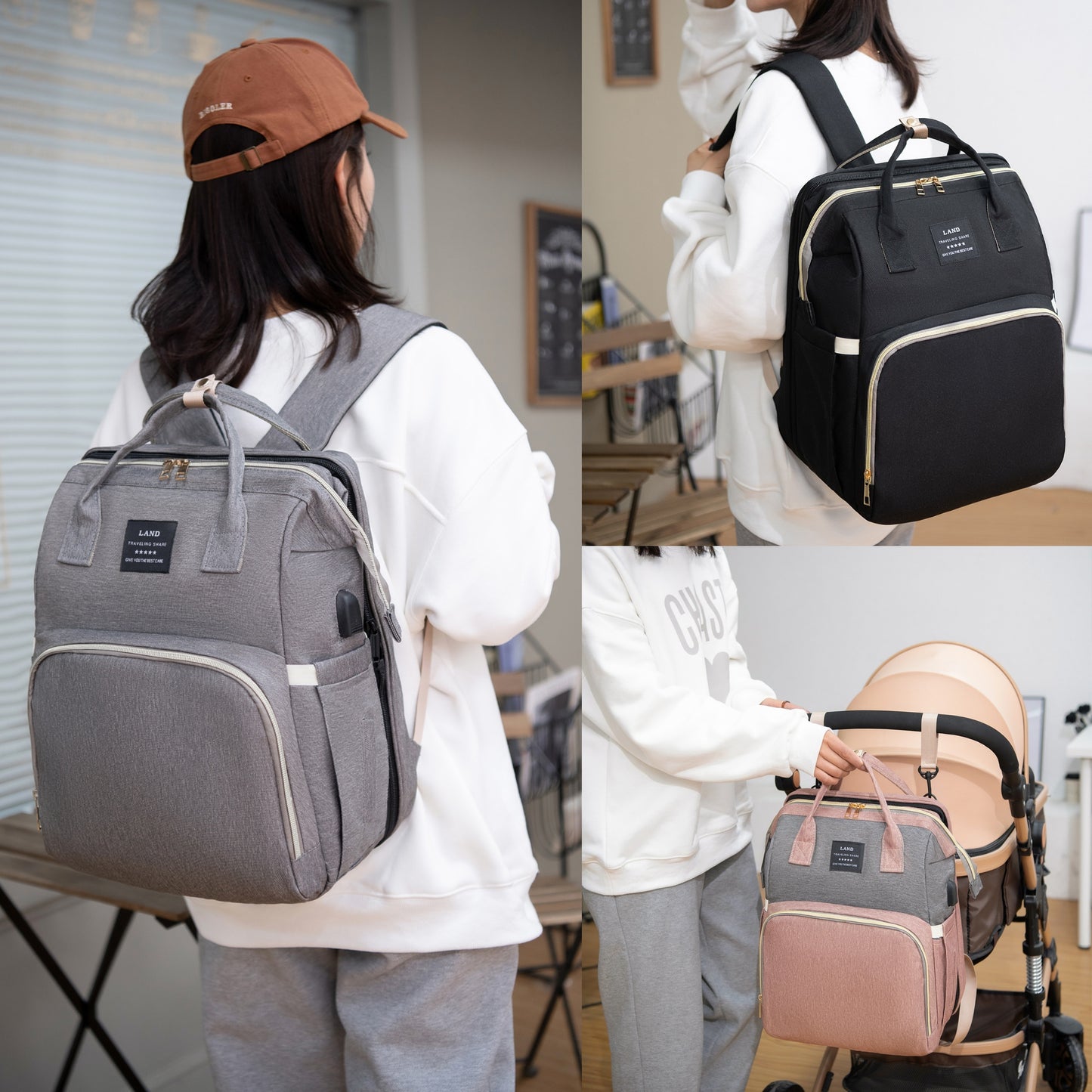 Diaper Bag Backpack With Changing Station