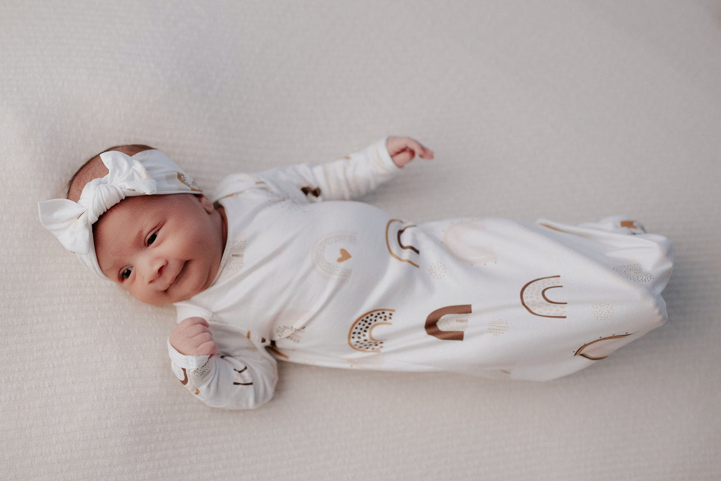Rainbow Newborn Knotted Baby Gown